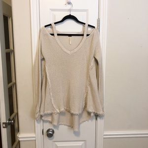 Free People Sunrise Raw Hem Oversized Sweater